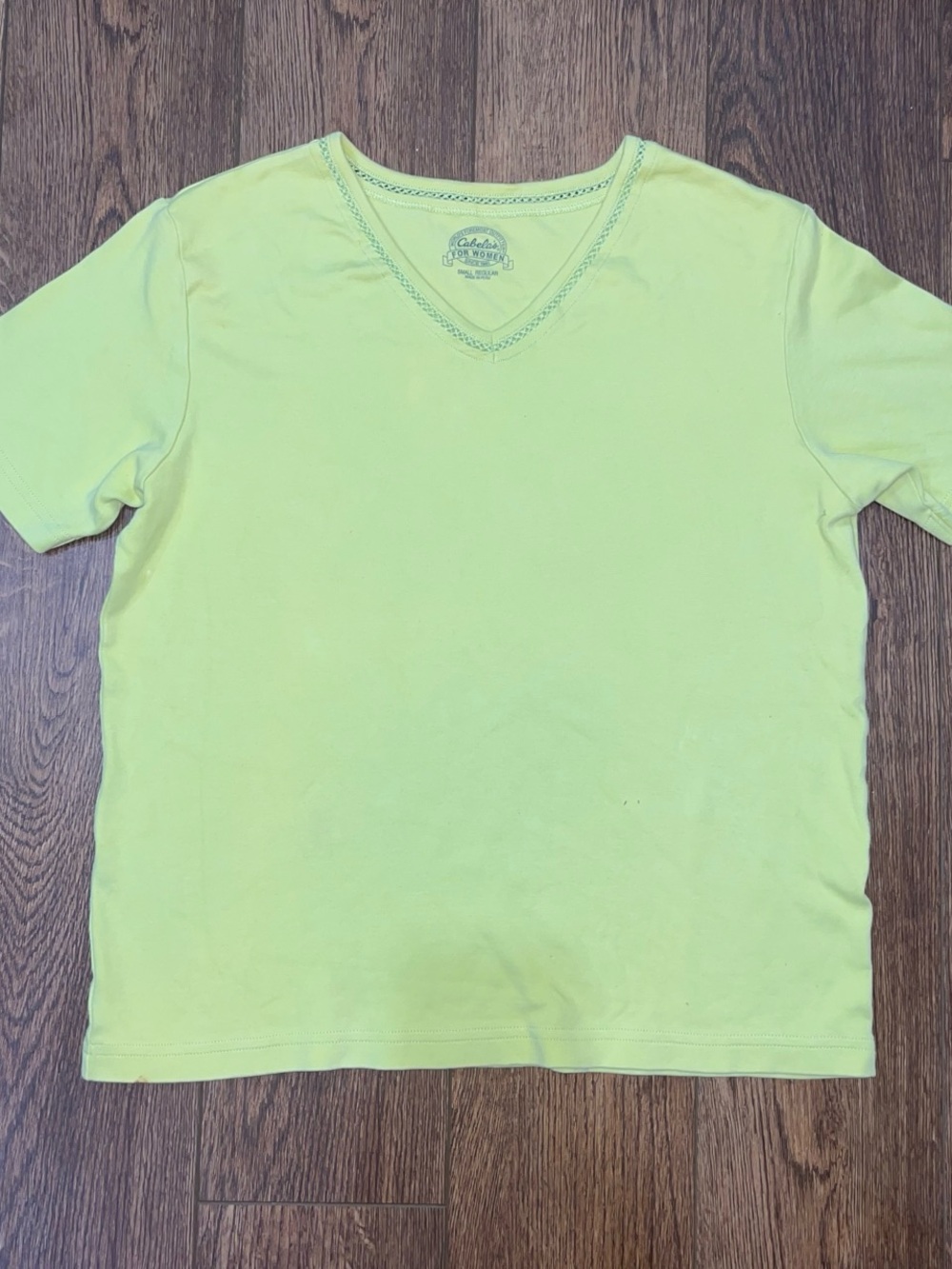 Cabela’s V-Neck Tee in Lime Green